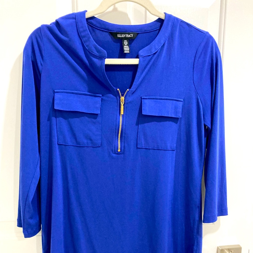 Blue Ellen Tracy Beautiful Blouse